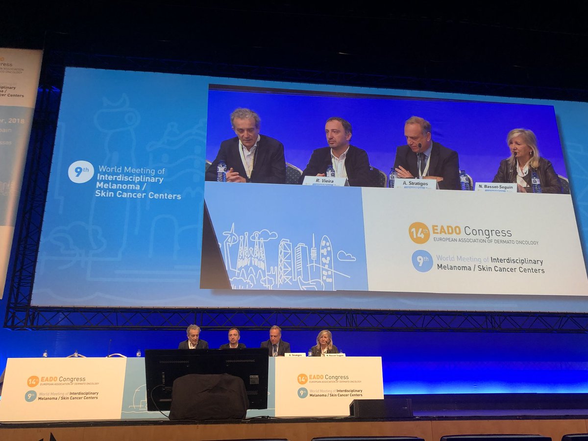 Interesting discussions at the #EADOCongress2018 - Jean Jacques Grob, Ricardo Vieira, Alexander Stratigos, Nicole Basset Seguin