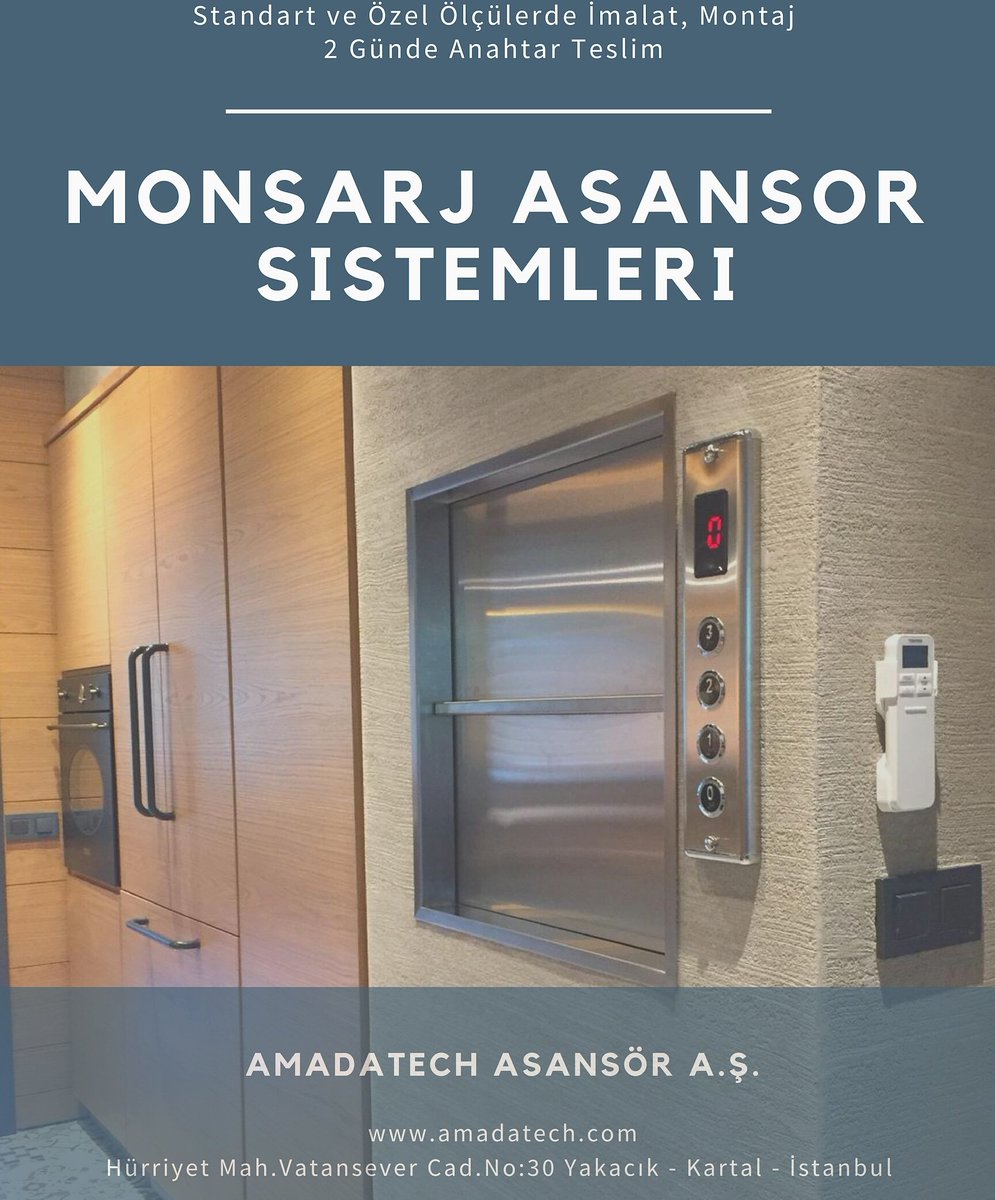 AmadaTECH's tweet photo. Monsarj Asansör Sistemleri Stoklardan Hemen Teslim 
#MonsarjAsansor #YemekAsansoru #Servisasansoru #dumbwaiter #microlift #montechargelift #cafeasansoru #mutfakasansoru #architecture https://t.co/iQXj7Qzsjl