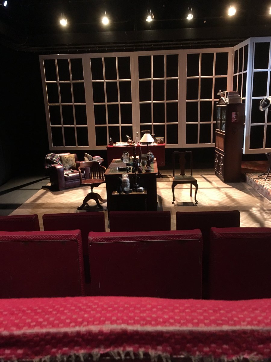 I love a play with a detailed set .  Bored with minimalism.  And stirring martial pre-music at Freud’s Last Session  ⁦<a href="/SeymourSydney/">Seymour Centre</a>⁩