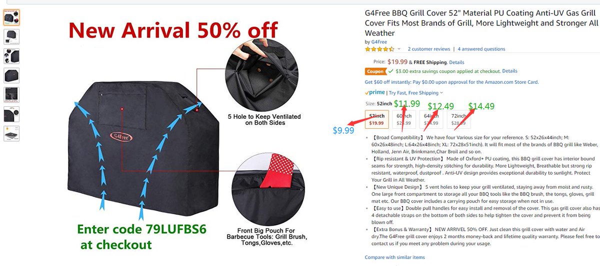 Gear4free's tweet photo. 🔥🔥🔥 50% OFF!!!!!  🔥🔥🔥

Get a BBQ Grill Cover for $9.99!!

Use code: 79LUFBS6  

Shopping now:  https://t.co/6eI1QYhmMH

Limited Time!!!!! 
#G4Free  #halfprice #BBQ https://t.co/B1qf3Sbezp