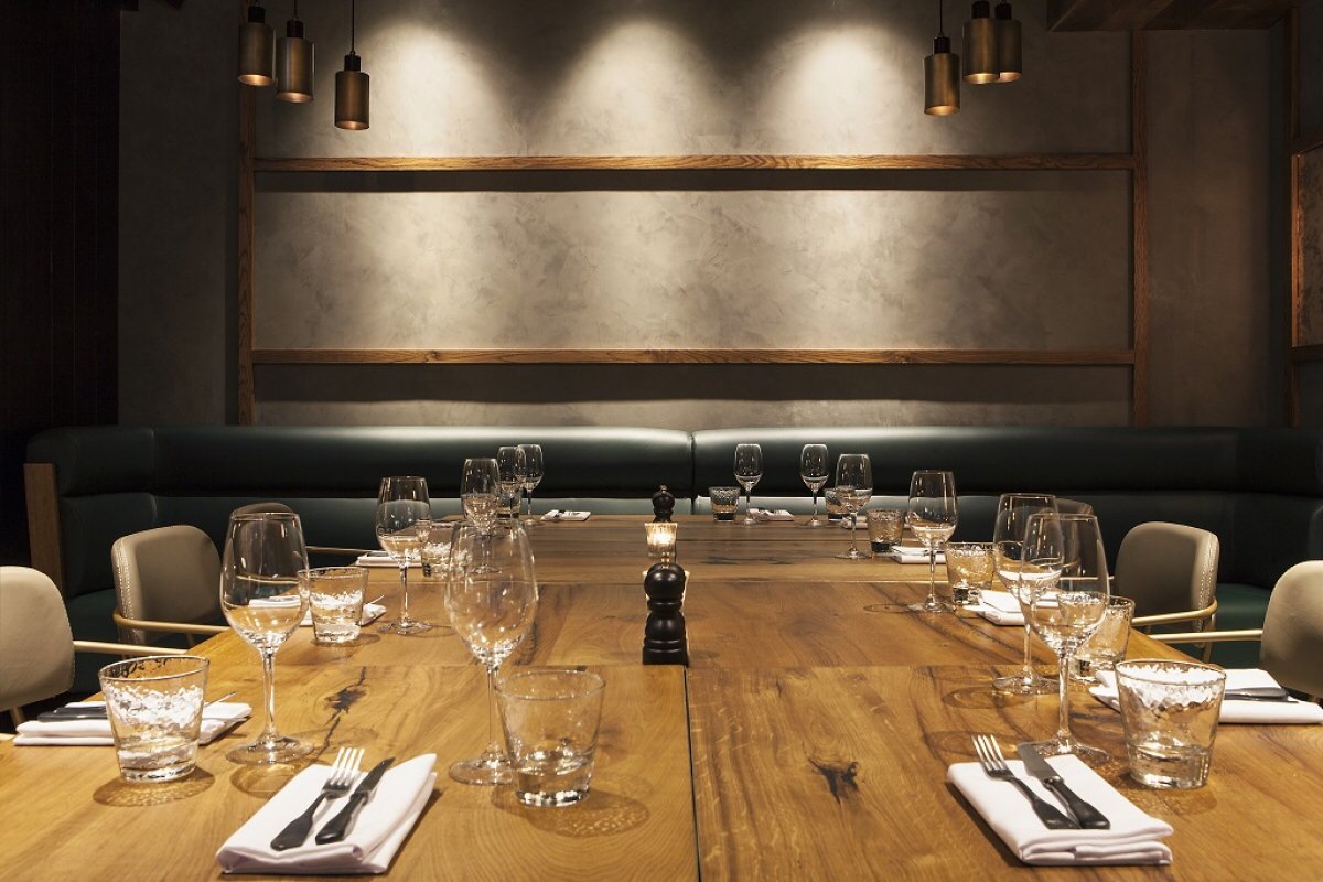 #throwback to the renovation of <a href="/thecoalshed/">Coal Shed Studio</a> London restaurant, using our Lithos Matt finish to create a luxe moody atmosphere in the dining room 🍽 #tbt #restaurantdesign #restaurantinterior #london