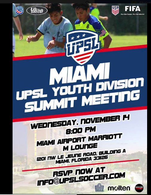 UPSL_Florida's tweet photo. our UPSL Youth Division Confernce in Miami with @derekbarraza 

@USClubSoccer @UPSLsoccer https://t.co/wzdqYApwuY