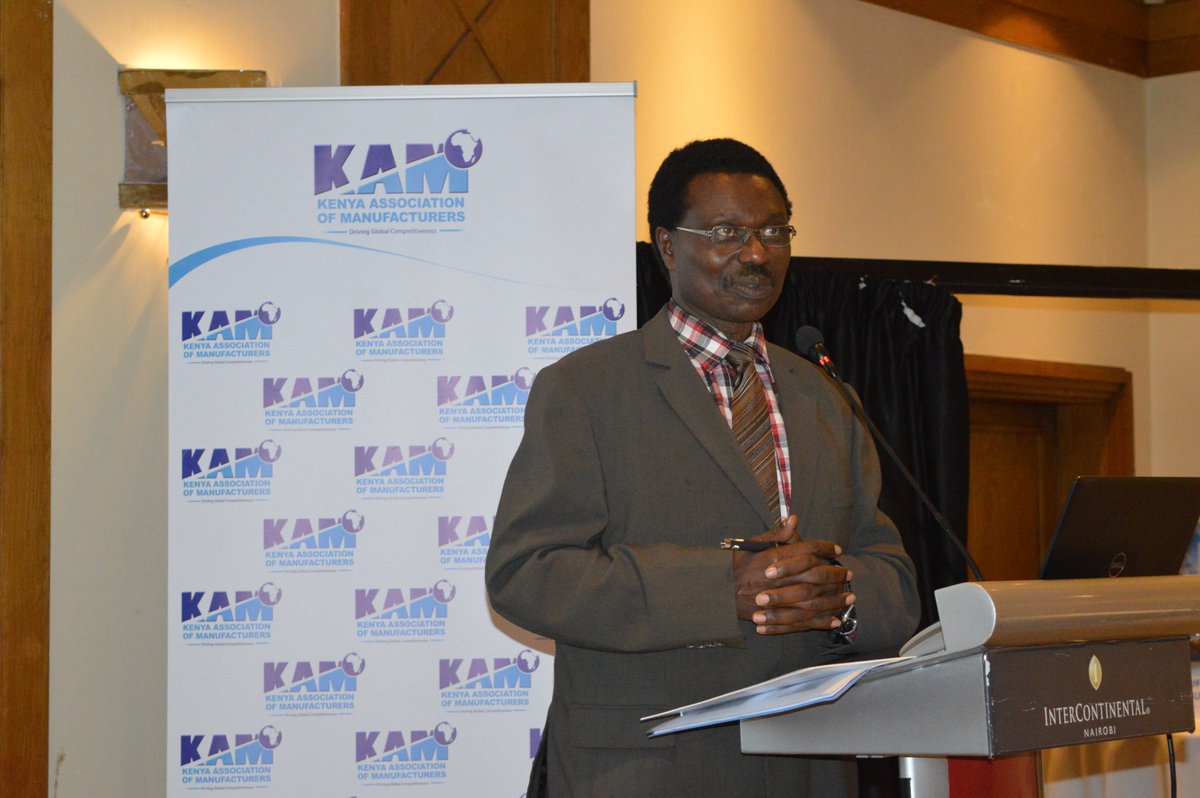KAM_Kenya's tweet photo. Amb. Dr. Joseph Kiplagat - Director of Research & Development, State Department of Industry - Ministry of Industry, Trade and Cooperatives making a presentation during the Long term financing seminar by KAM. #MPA2018 #Big4Agenda https://t.co/J3v0YPW9oK