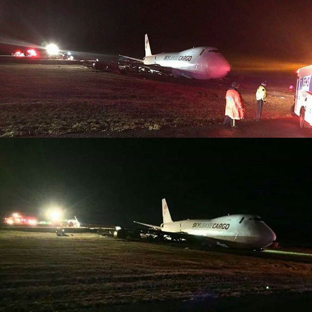 ATSBUpdates's tweet image. A B747-400 operated by Sky Lease Cargo (Callsign Skycube, Rego N908AR, Serial 28026 LN:1105) vacated the RWY at Halifax on arrival from Chicago yesterday. Five crew on board reportedly with minor injuries were taken to hospital .. #flight #aviation #boeing #boeing747 #skyleaseca