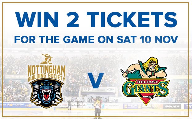 *WIN* 2 tickets to watch the #NottinghamPanthers battle it out this Saturday against #BelfastGiants! 🎟️🏒

Just LIKE &amp; RETWEET to enter! Closes 3pm Fri 9 Nov. Good Luck!