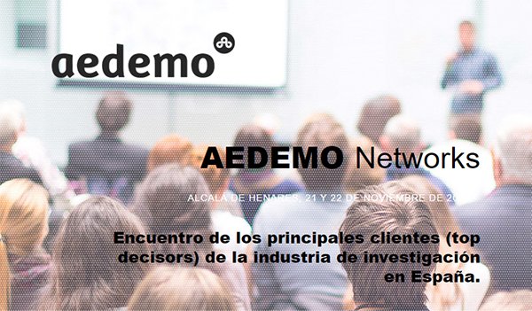 ¡A pocos días para que inicie el #aedemoNETWORKS! Los días 21 y 22 de noviembre te ofrecemos un evento diseñado para los principales clientes de la industria de #mrx en España bit.ly/2mLyYhF