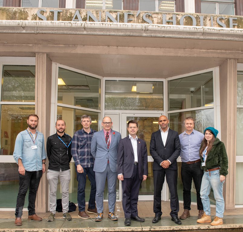 BristolCouncil's tweet photo. The first 24-hour shelter in Bristol opened its doors this week. Communities Secretary James Brokenshire joined Mayor Marvin Rees and Councillor Paul Smith, on a visit to the St Anne's Shelter to see the facilities and meet with staff and clients https://t.co/aGqswybjbR https://t.co/bo81KY3f2z