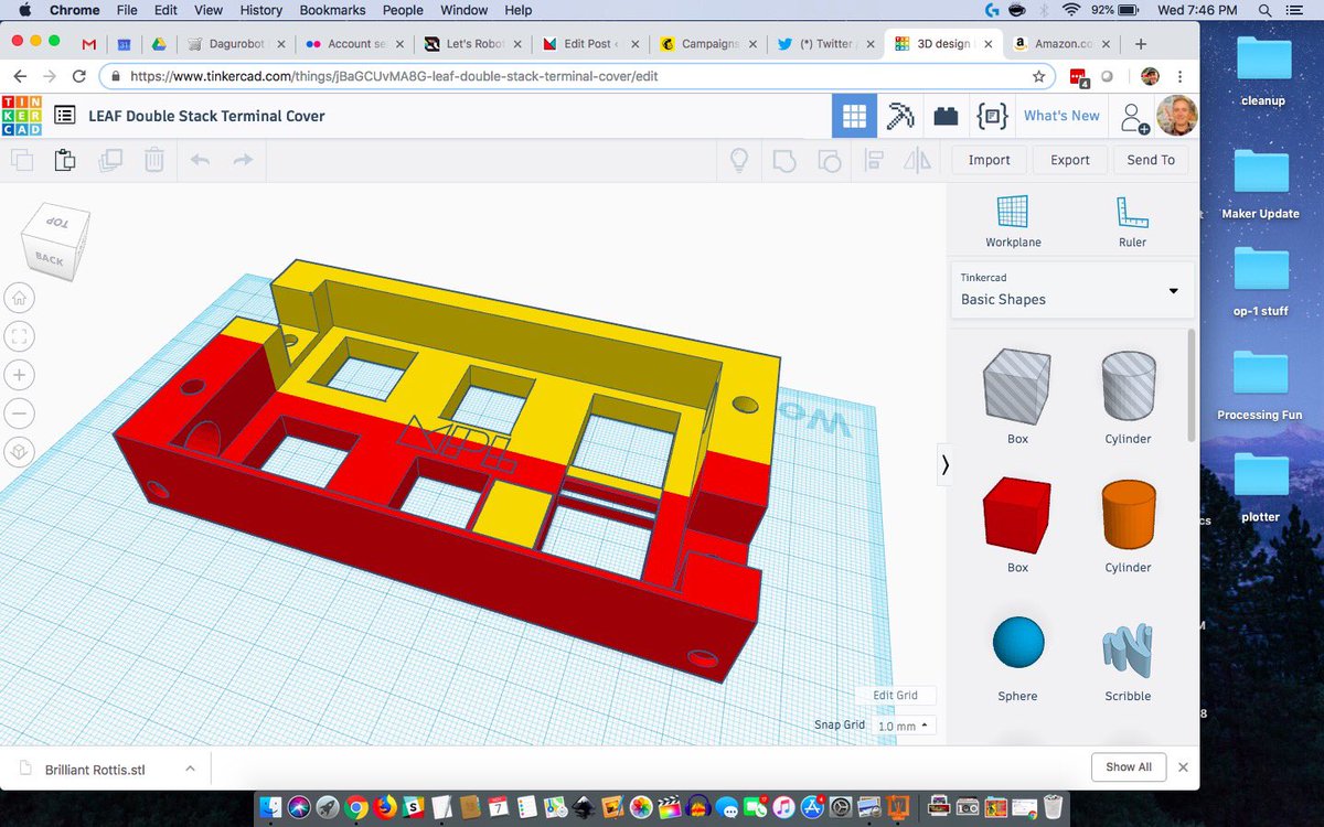 makerprojectlab's tweet photo. Used @tinkercad to adjust the Nissan Leaf battery terminal cover design for my @powerracingseries battery pack. Nailed it this time. Moving on to wiring now. #ppprs #makevember #madewithtinkercad #3dprinting https://t.co/fA2crDZE1u