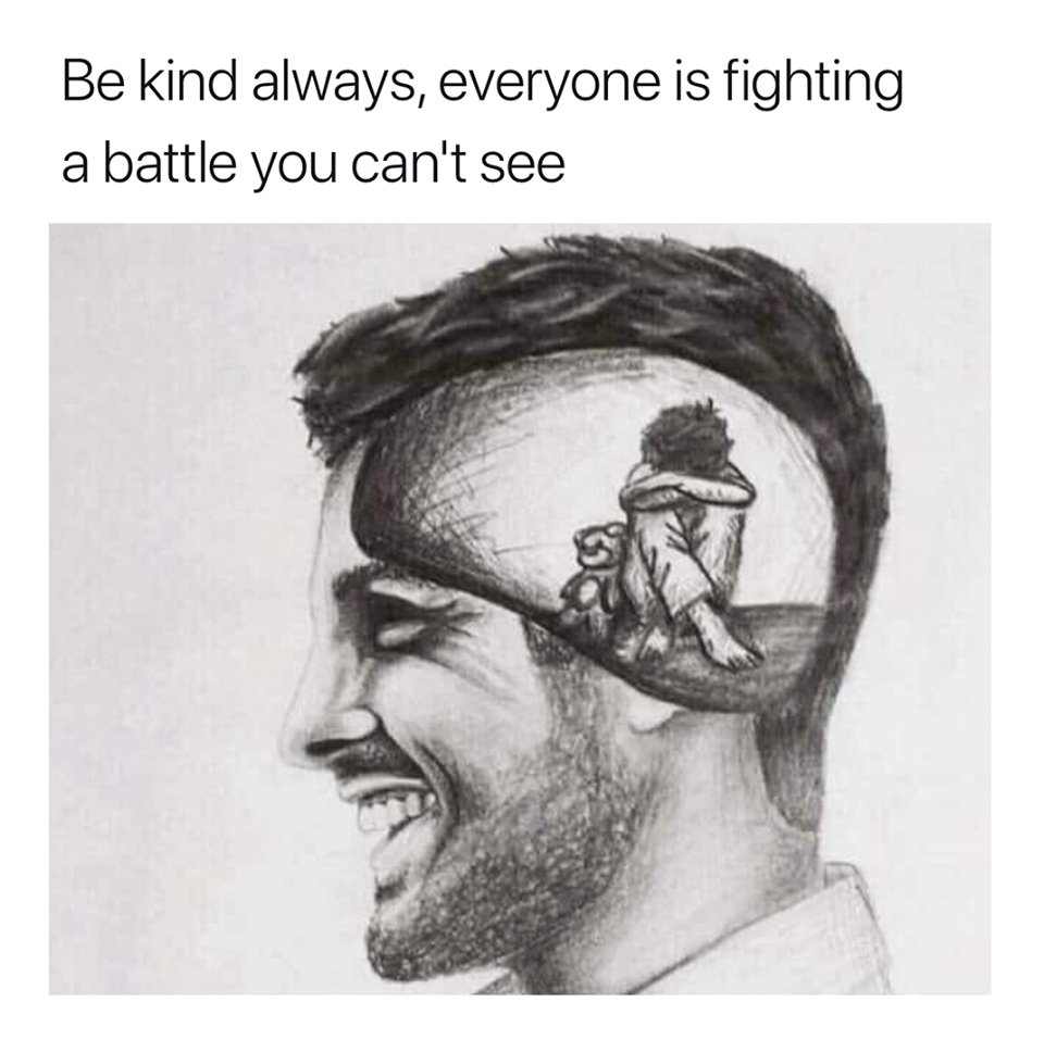 BellCounselling's tweet photo. So very true! You never know what someone is going through, or has been through in the past that may be contributing to their behaviors today. Not all scars are visible, but the wounds can still healing. Be kind - always!

#Empathy #BeKind #Prespective https://t.co/PimxMnOvGK