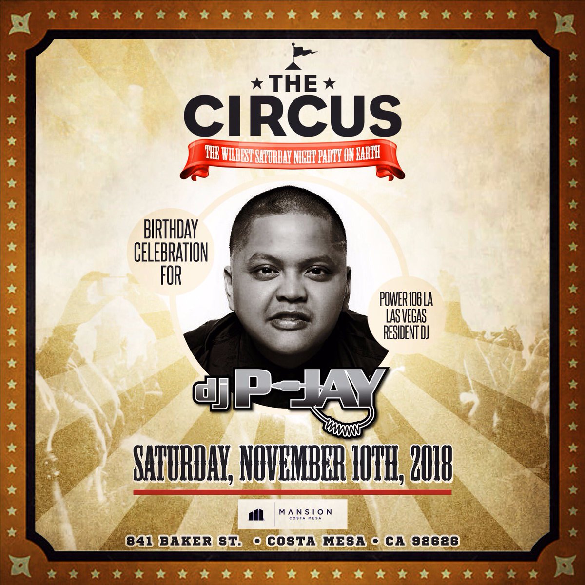DJPJAY's tweet photo. 3rd year in a row Iβll be celebrating my #DJPJAYBDAY at @MansionCM in Orange County this Saturday night, the 10th! A bit early but we celebrating all month so all my #Scorpio & #Sagitarius babies, letβs celebrate together this weekend! βπΌ https://t.co/7fJJc6KK3Z