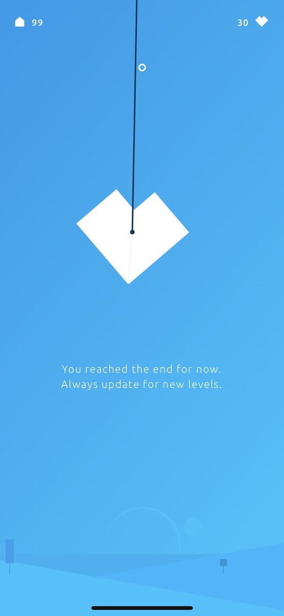dblumx's tweet photo. Alle 100 Levels vom #SwingGame durchgespielt. Das hat Spass gemacht! Warte jetzt auf neue Levels, @jonaskamber 😁 https://t.co/1cIx1qwhjU