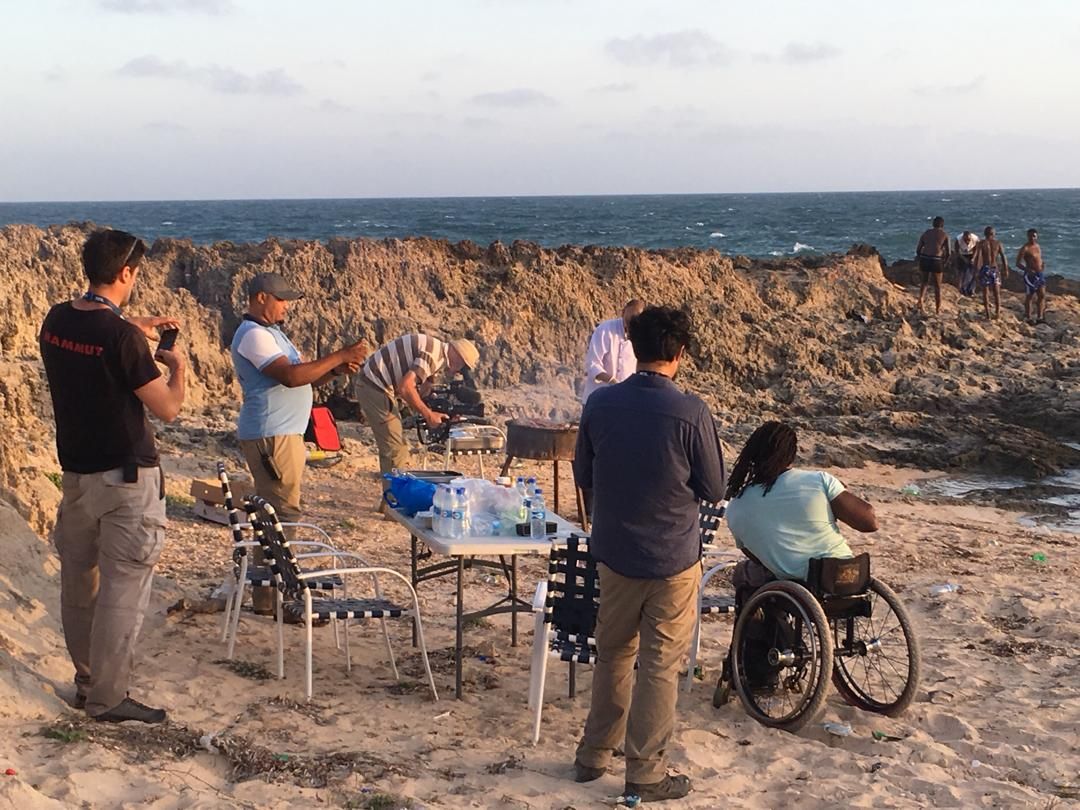EnigmaSmartSite's tweet photo. We work in a high-risk environment but we still want our guests to enjoy their down time. @ChelseaVillage recently organised a beach barbecue for our @BBC_CurrAff guests, as well as TV presenter and Paralymic athlete @AdeAdepitan complete with a #Mogadishu sunset https://t.co/S096EgO34e
