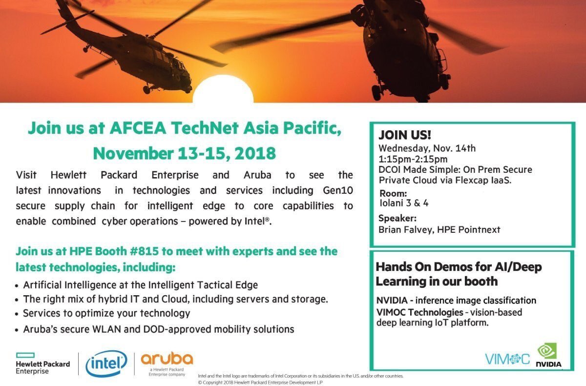thammadou's tweet photo. We are looking forward at @VIMOC Technologies to join next week #HPE, #ArubaNetworks #nvidia at #AFCEATechNet to demonstrate our #AI at the edge capability. #edgecomputing #DeepLearning #NeuralNetworks https://t.co/2L87C2GP6F