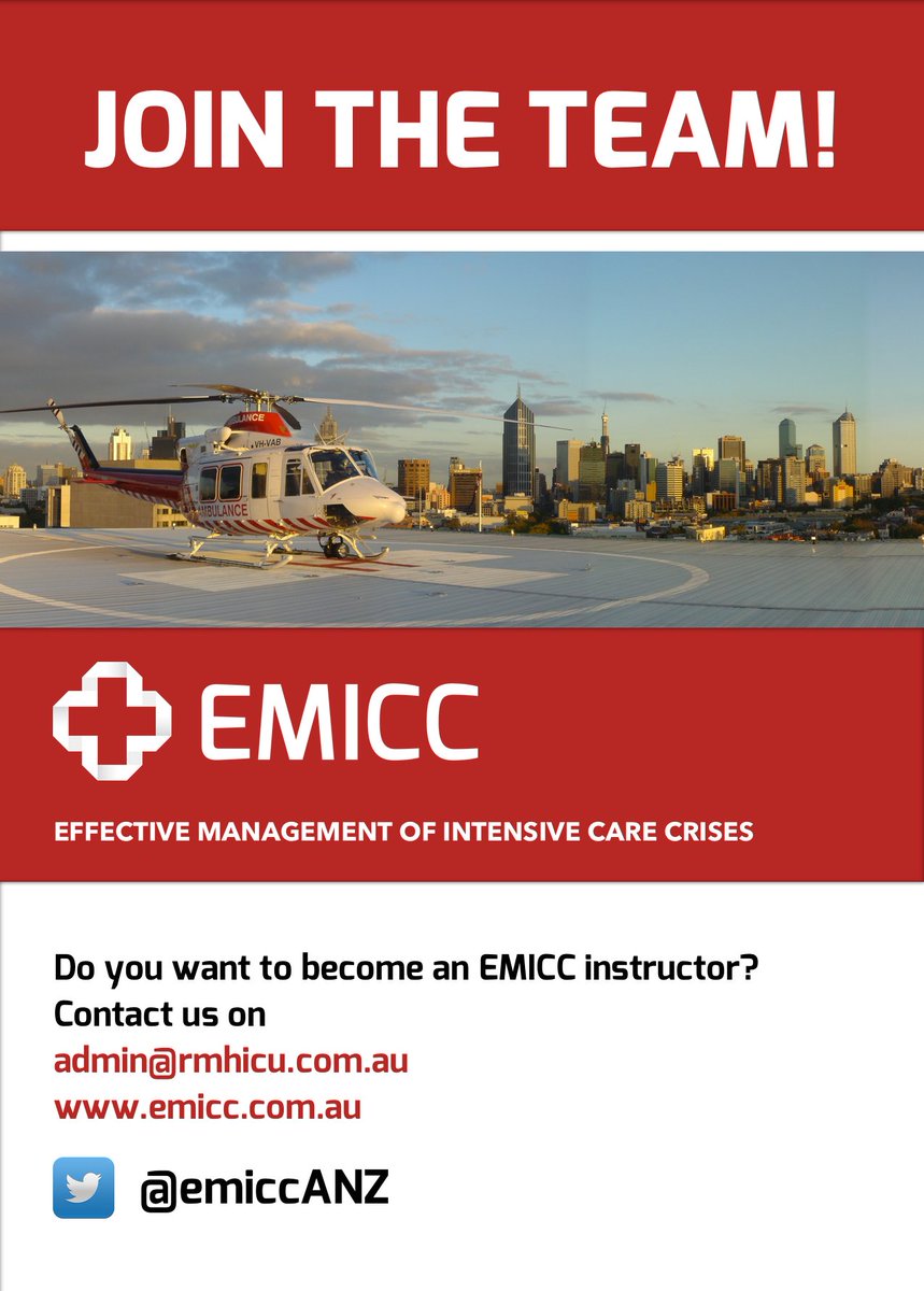 emiccANZ's tweet photo. Are you interested in becoming an EMICC instructor? We are expanding our faculty! If you are an Intensivist or senior ICU trainee in ANZ with an interest in #humanfactors #crm #patientsafety and #simulation, please get in touch via pm. We're looking forward to hearing from you! https://t.co/wknwp5atU3