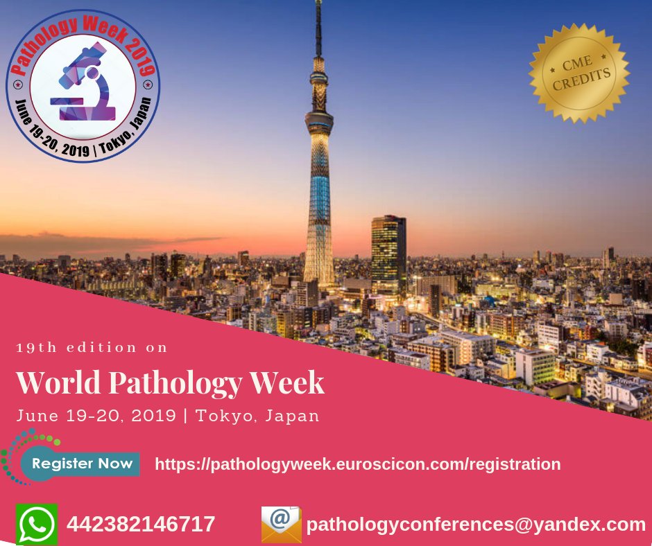 PathologyWeek19's tweet photo. Hurry Up #Register Now!!
PS: https://t.co/5IA7NSiz15
#Pathology #pathologist #Japan #pathologists #researchers #laboratorymedicine #japancongress #immunopath #nephropath #cellularpath #diagnosticpath #surgicalpath #GIpath #histopath #cancer #cytopath #clinicalpath #telpathology https://t.co/CydeQsa4je