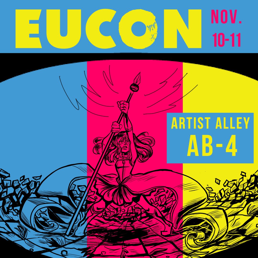 NineTwilights's tweet photo. Exciting news! We're tabling at @EugeneComicCon this weekend! Come find us/artist @andrealrosales at #ArtistAlley table AB-4! We have books and goodies for you! Do stop by! 😃✨#ComicCon #Eucon #Eucon2018 #Eugene #Oregon #comics #comicbooks #magical #artists https://t.co/5q7XmKw39g