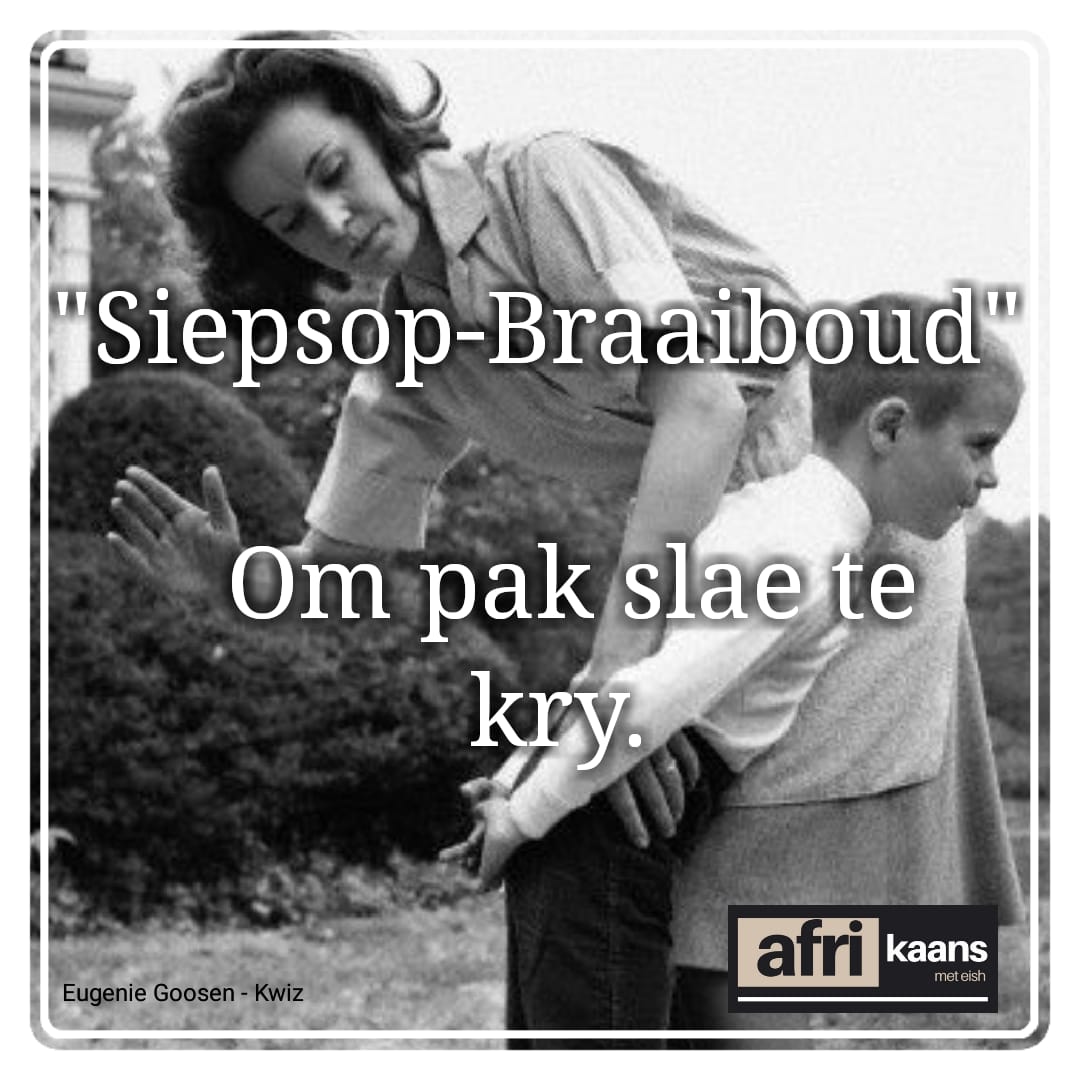 Deesdae is daar amper 'n boereraat vir enige kondisie, daar is wel niks beter as 'n goeie pak slae vir kondisies soos houdings, vloermoere en die waarde van respek vir jouself en vir ander te leer nie. 😉 #afrikaansmeteish #literatuur #afrikaans #taal