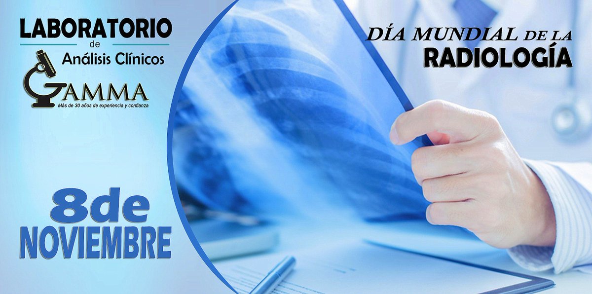 Labogamma's tweet image. 8 de Noviembre, Día Mundial de la Radiología

El Día Mundial de la radiografía se celebra el 8 de noviembre de cada año, con motivo del aniversario del descubrimiento de los rayos X por Wilhelm 
Roentgen en 1895... xurl.es/n01c8