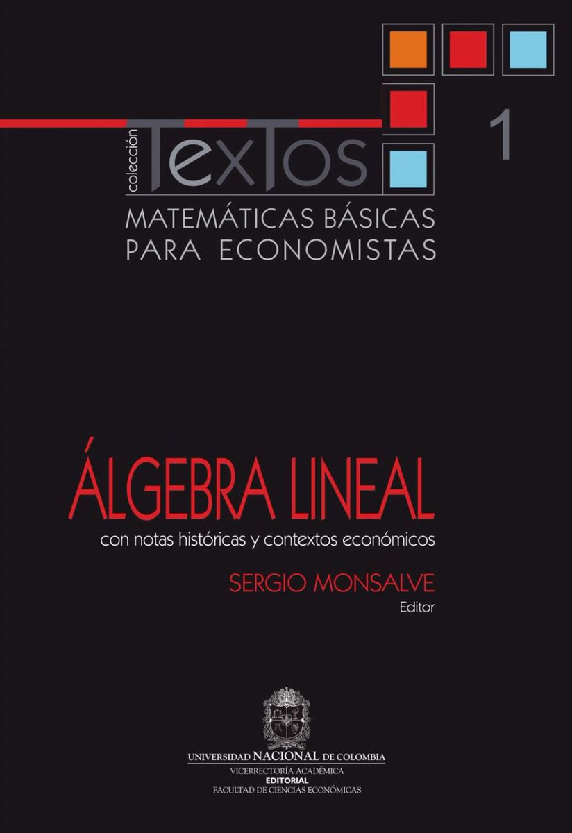DigitalPdf's tweet image. Matemáticas básicas para economistas. ÁLGEBRA LINEAL de Sergio Monsalvé.

El enlace para acceder al contenido ----&amp;gt;&amp;gt;&amp;gt; goo.gl/TdsKQ5

Recuerde que al no poder publicar enlaces en facebook estamos publicando los enlaces directos por este medio.