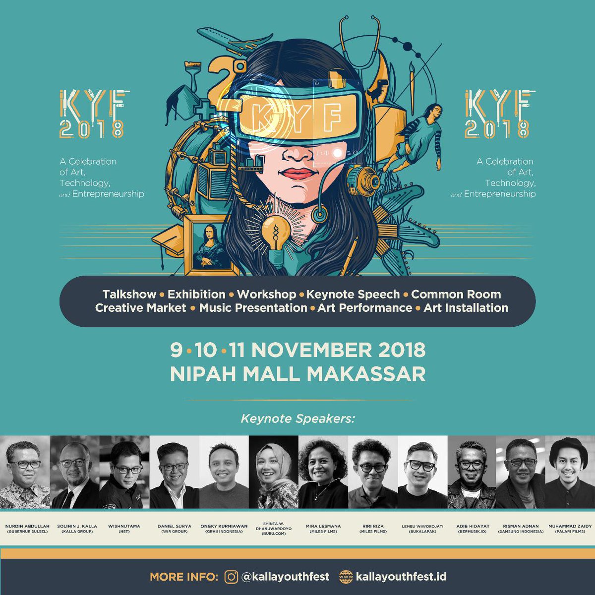 iswaramks's tweet photo. jangan sampai ketinggalan event kreatif terbesar akhir tahun ini di Indonesia Timur.
.
Nipah Mall, 9-11 November 2018
.
follow @kallayouthfest
untuk update line up speakers dan schedule-nya
#AcaraKeren https://t.co/S5WHbrLxFo