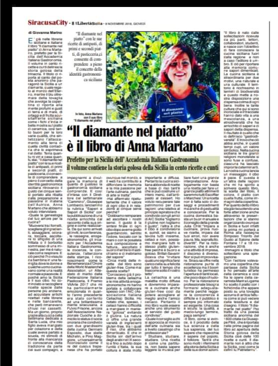 Oggi su Libertà. Grazie Giovanna Marino
libertasicilia.it/edizione-digit… #Food #foodinsicily #siciliacooking #AccademiaItalianaGastronomia #TaccuiniStorici #IMonsù