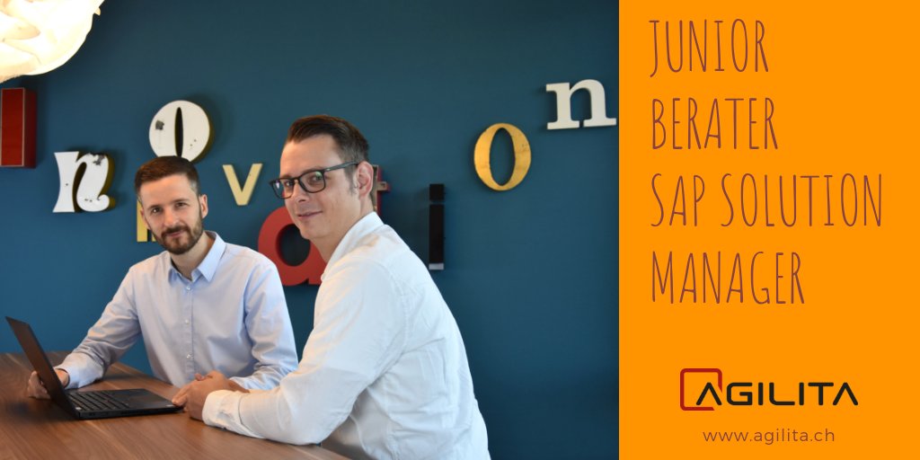 Sei bei uns in Deinem Element und starte als Junior Berater SAP Solution Manager in das SAP Umfeld #SAP #SAPjob #JuniorBerater #SolutionManager #deinelement #AGILITA
agilita.ch/junior-berater…