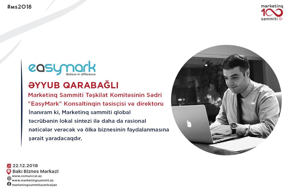 SummitMarketing's tweet photo. Marketinq Sammtinin təşkilat komitəsinin sədri və EasyMark Konsaltinqin rəhbəri Eyyub Garabaghlinın sammit haqqında düşüncələri!

📌 Bakı Biznes Mərkəzi, 22 Dekabr! 
🖍 Facebook - İnbox
/marketingsummitazerbaijan 
📌 https://t.co/yLWuGdmdEw
#ms2018 https://t.co/gESSpELI1j