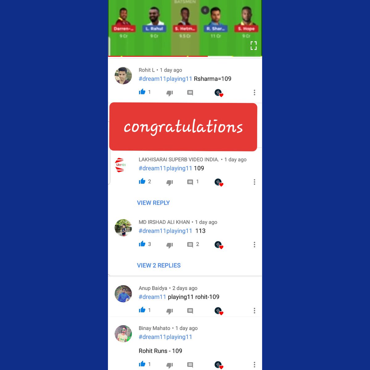 XpressFantasy's tweet photo. #Contest7 winners of our Daily Prediction Quiz #Dream11Tips
#Dream11expert #Dream11 #dream11predictions
https://t.co/ZRNiLdoTWV https://t.co/AmsXFm975z
