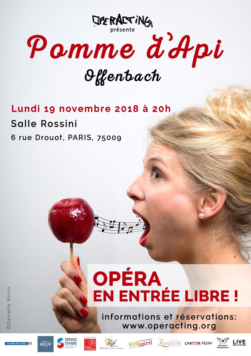 MelleBonPlan's tweet image. #BONPLAN
Pour lancer sa saison 2018-2019 d'opéras en entrée libre et ouverts à tous
l'association #Opéracting présente : Pomme d'Api de Jacques #Offenbach le 19 novembre 2018 à 20h à la Salle Rossini (Paris 9e)
operacting.org
#opera #gratuit