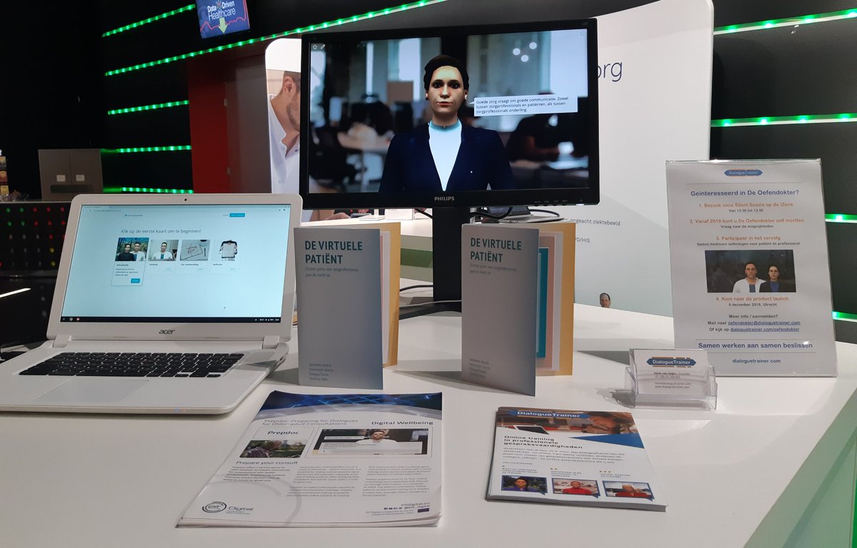 Vandaag zijn wij te vinden op het #mhealthcongres. Want goede zorg vraagt om goede communicatie! Je vindt ons op de iZone en om 13:30 verzorgen we een Silent Sessie. #Oefendokter #communicatietraining #seriousgame