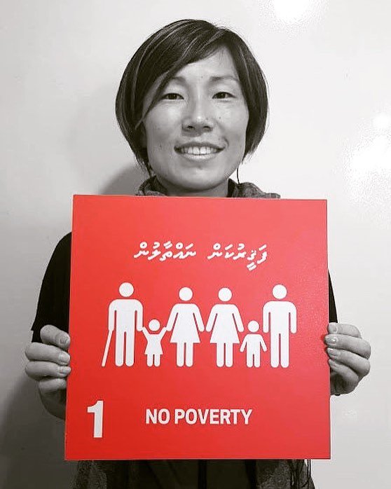 UNMaldives's tweet photo. #GlobalGoalsThursday: Aiko, Peace Boat Int Coordinator:"The North-South disparity of wealth was something that struck me the most when I started to learn about world issues. There must be a way to even out the wealth and resources to solve poverty. We can make it happen!”#SDG1 https://t.co/22EmnGY5zH
