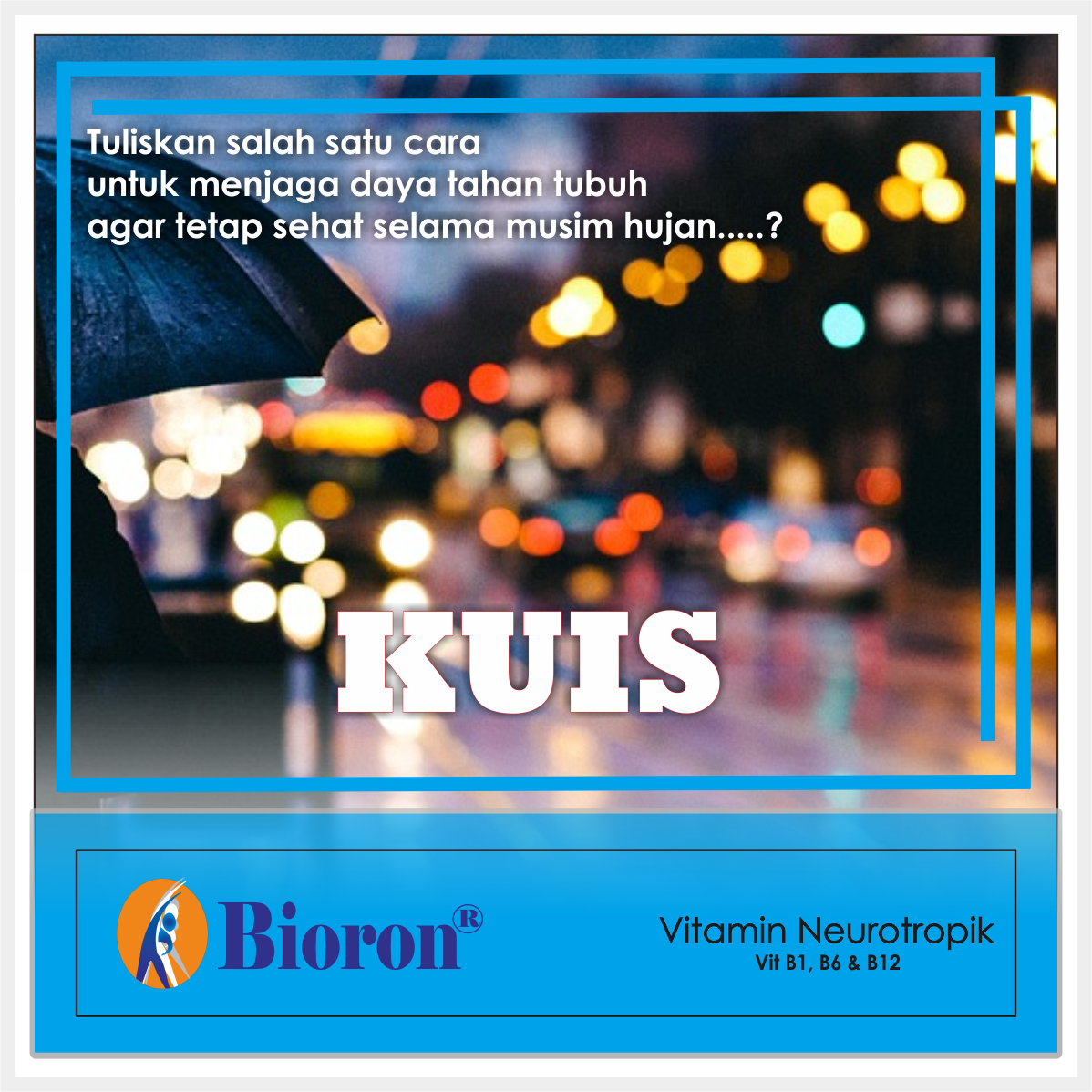Bioron_ID's tweet photo. #KUIS November periode dua 

1. Follow media sosial @bioron_id 
2. RT dan jawab 
3. ajak 5 sahabat BIONI
4. hashtag #bioron #hidupsehat #solusilelah 
5. ada 2 pemenang dari sobat BIONI https://t.co/JvATtNM8BP