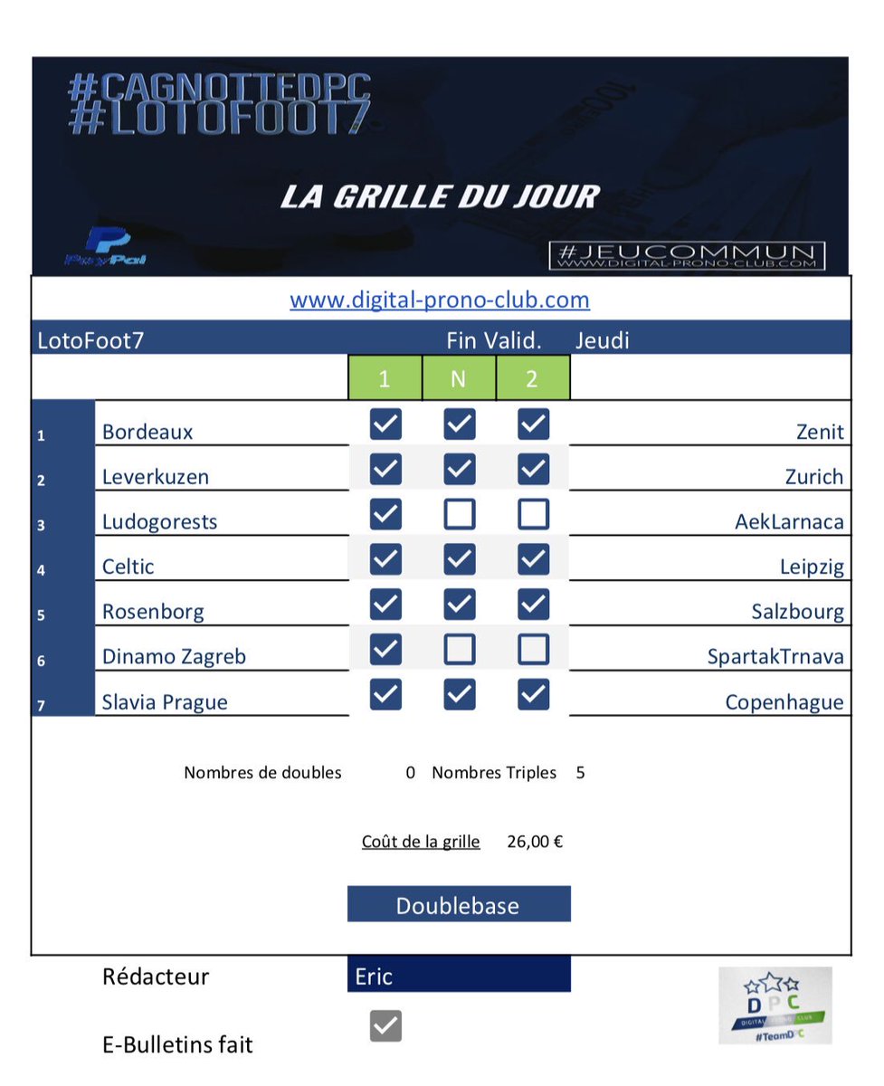 teamDPC's tweet photo. #CagnotteDPC

Direction l’Europa League pour retrouver la #Réussite avec une grille qui peut être explosive. La #Team @Elievi92 &amp; @MathieuPaget nous a préparé une #DoubleBase en garantie N-1

Détails 
🔽🔽🔽
https://t.co/0t5Ny4tQwD https://t.co/0HCCuJxnfY