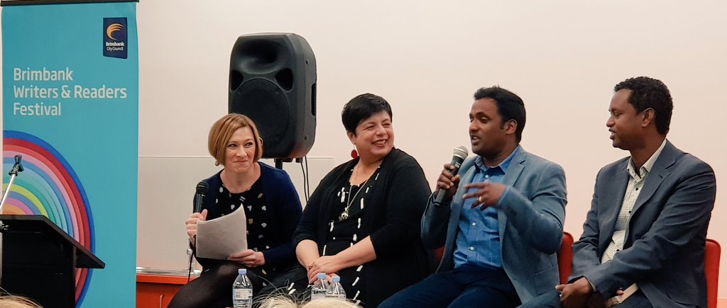 cubbieberry's tweet photo. #BWRF 'Celebrating Migrant Voices' (L-R) @mslcheng @EnzaGandolfo, Para Paheer, and @inspiredbyabdi https://t.co/z2QjAkJ7VS