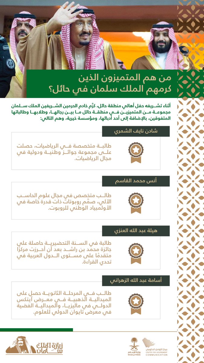 CGCSaudi's tweet photo. متميزون كرّمهم خادم الحرمين الشريفين في حفل استقبال أهالي حائل. #حائل_ترحب_بزيارة_الملك https://t.co/xcPc19EKI4