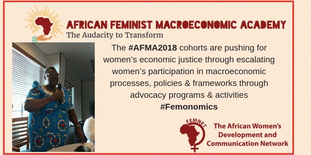 FemnetProg's tweet photo. The African Feminist Macroeconomic Academy in Maputo #AFMA2018 women's participation in macroeconomic #Femonomics https://t.co/dfJCglHfud