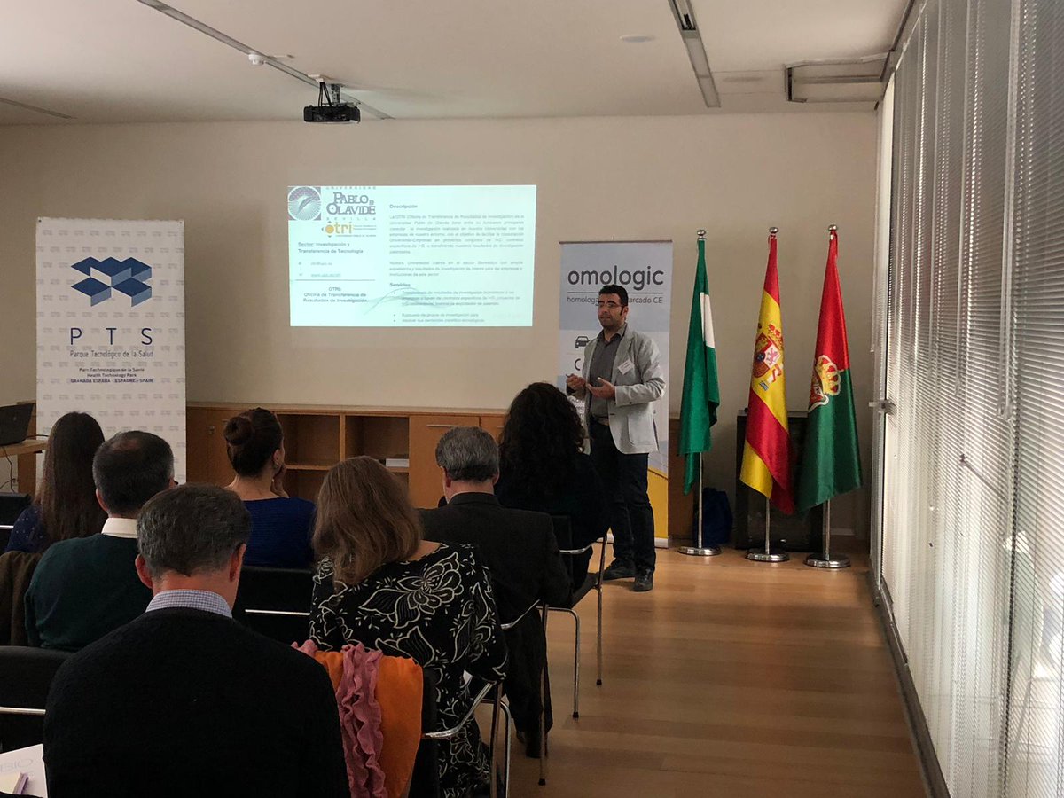 otriupo's tweet photo. La @pablodeolavide acerca a las empresas su oferta #biomédica y #biotecnológica en #Medinbio2018.
Entidades como Clover Bioanalytical S.L., Web4bio S.A, y VentureLand se reúnen en #Granada con #investigadores y técnicos de transferencia de #UPO para buscar vías de cooperación. https://t.co/tUUmdM58IZ
