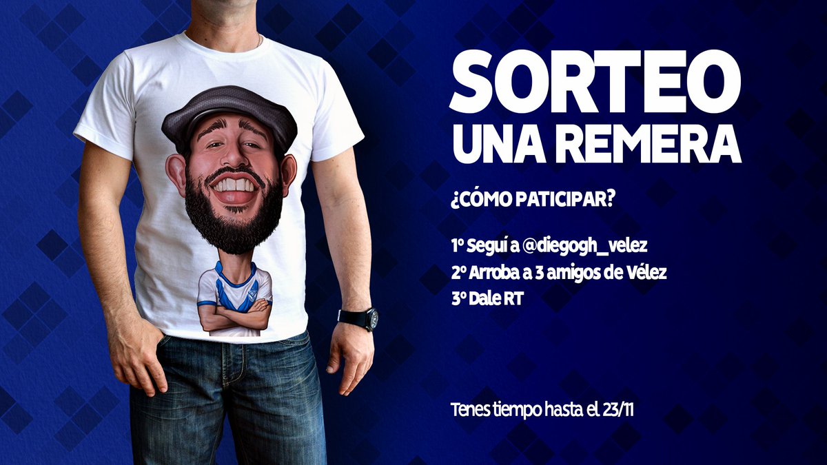 diegogh_velez's tweet photo. 📢 #SORTEO 1 Remera 🐒¿Cómo participar?
- Seguí a @diegogh_velez 
- 👥Arroba a 3 amigos de #Vélez 
- Dale RT a la publicación
Sorteamos el viernes 23 a las 16Hs. Suerte a todos 🍀 https://t.co/eg1xAdRRW4