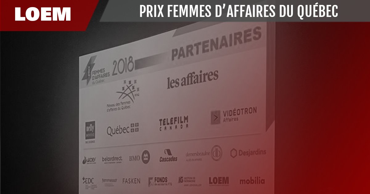 LOEMsolutions's tweet photo. @marieh_helene était la fière représentante de @LOEMsolutions , partenaire bronze du gala @PFAQ 2018, qui avait lieu hier soir. Félicitations aux finalistes et lauréates!
.
@ReseauRFAQ #RFAQ #PFAQ #partenaire #prix https://t.co/bzZjOOwepE