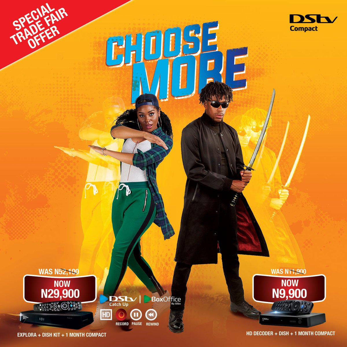 DstvKogi's tweet photo. Come claim yours Fambam!😃

 Explora + Dish + 1 month of Compact = N29,900

 Zappa + Dish + 1 month of Compact = N9,900

 Rush down to #Locate us Beside GTBank Lokoja, Kogi State. https://t.co/3pEjnds1ZW