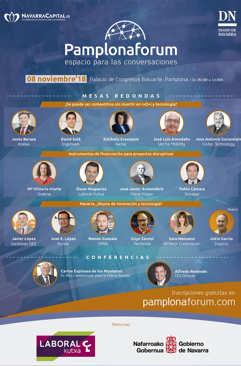CISTECtech's tweet photo. Comienza #PamplonaFórum con mucha fuerza. Preparados para hablar sobre las inversiones en I+D+I y la #tecnología. https://t.co/zNUKQZjEjb