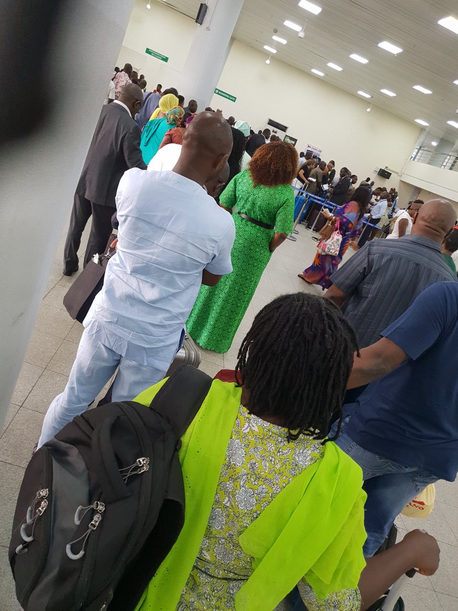 AishaYesufu's tweet photo. There is a huge queue at Air peace counter and this gentleman walks up to me and offers to get a short cut for me. No thank you! I said to him. 
That short cut would cost me moral justification to speak against injustice. It starts with little things that don't matter
I WILL WAIT https://t.co/mJxvjDEONx