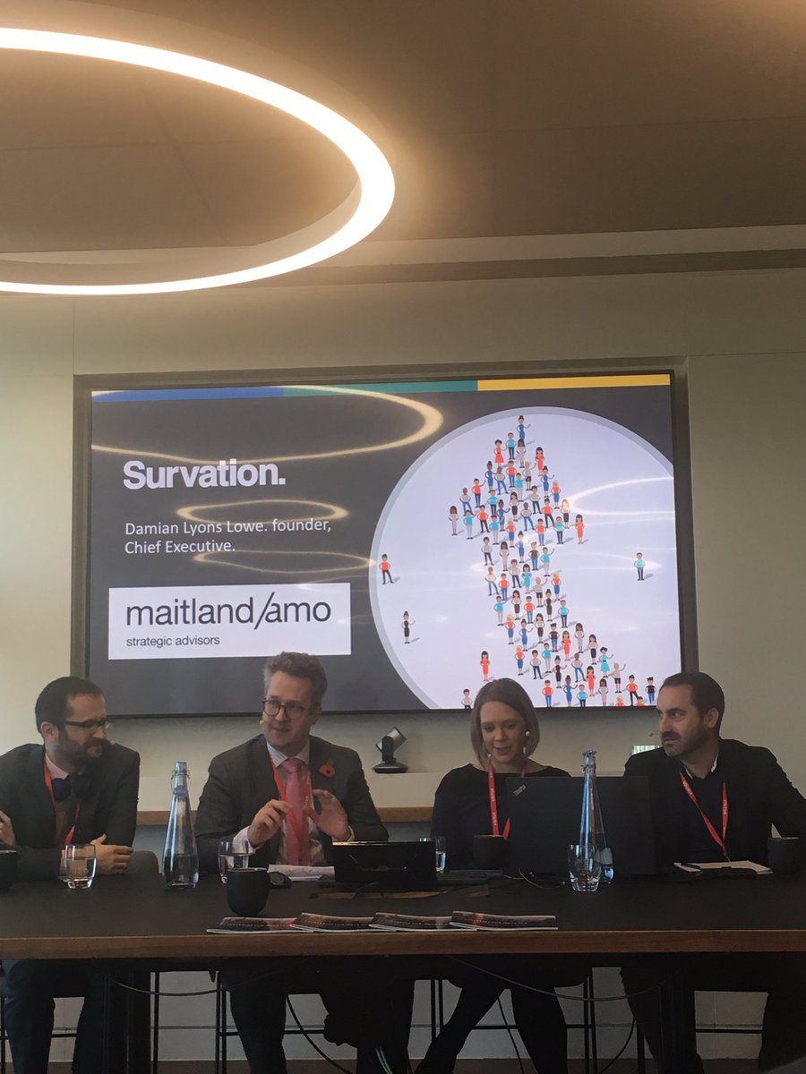 MaitlandPol's tweet photo. Kicking off our #Brexit breakfast briefing with @DamianSurvation, Dr Chris Hanretty, Head of the Department of Politics and International Relations at Royal Holloway and Isabel Taylor, Head of Data and Analysis at @Survation in conversation with @christopherhope https://t.co/1U3H9OLqlr