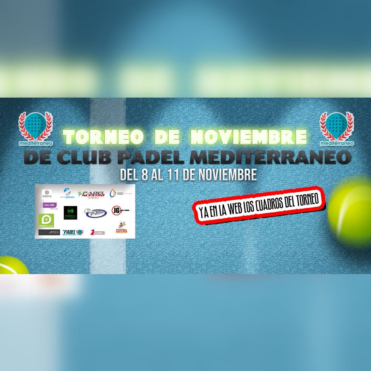 ¿Quieres saber quienes son tus rivales? Consulta los cuadros del Torneo de Noviembre de Club Pádel Mediterráneo
padelmediterraneo.es/cuadros/
#torneo #padel #padelmediterraneo #almeria #deporte #maaculino #femenino #mixto