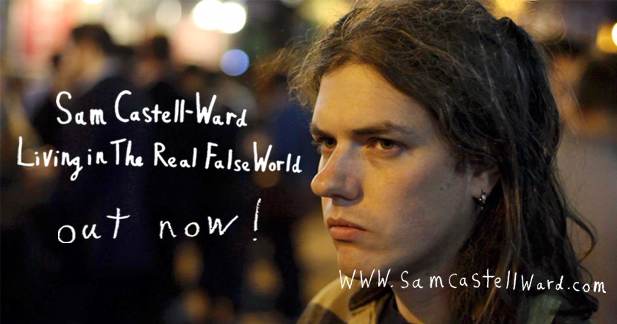 SamCastellWard's tweet photo. The Living in The Real False World EP is out now! You can get the EP here https://t.co/6uyX5DTTGO Launch night tonight at @BUSTERMANTIS, supported by @HeartnSoulArt, also featuring @El_Eccentrica and #AndyBradshaw. #realfalseworld #SamCastellWard https://t.co/alDilPFcJk