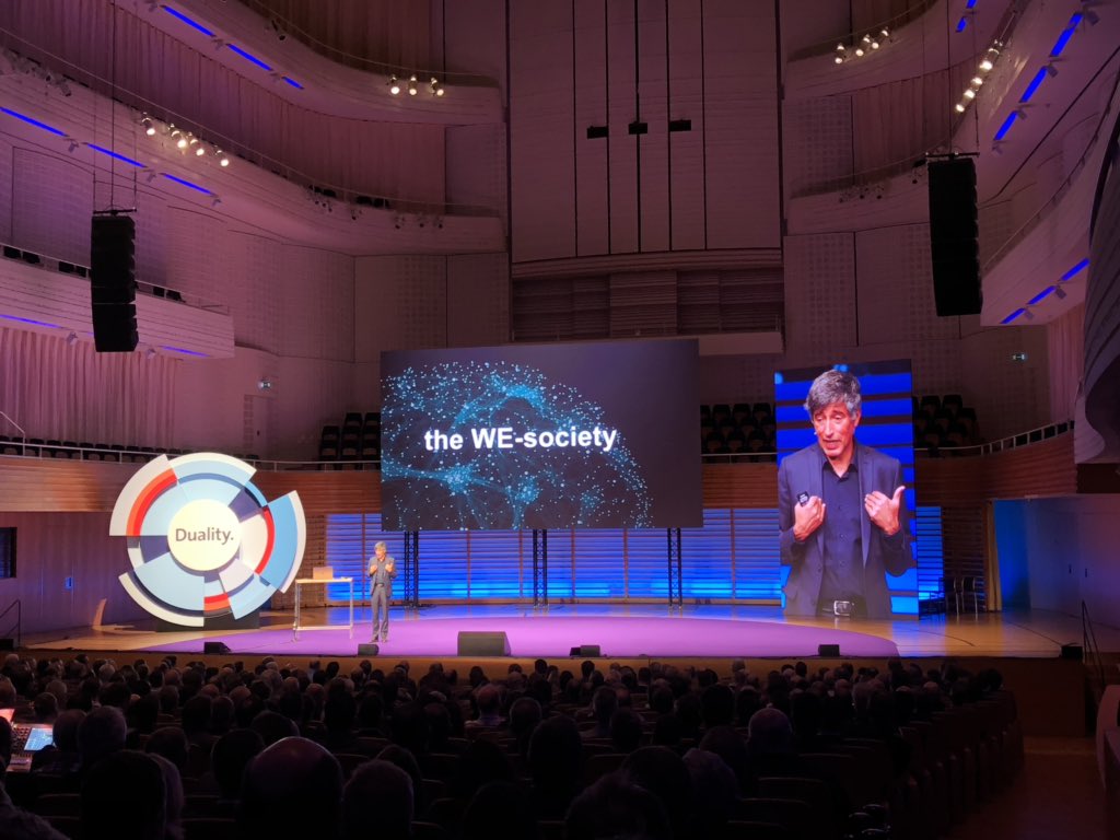 The WE society. We can make things possible and with that we must take and accept responsibility. We live in an exciting world! Exciting times. <a href="/RangaYogeshwar/">ranga yogeshwar</a> #sda18 #sda2018 #AI