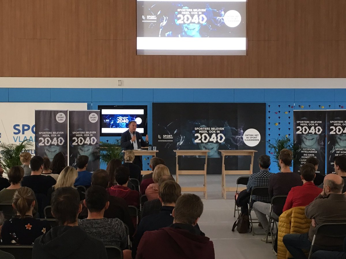 Simon_A_J's tweet photo. "Kan #VR jongeren aanzetten tot een actievere levensstijl en #sport?" Doel van de #kennisdag #sportersbelevenmeer ook in 2040! @SportVlaanderen https://t.co/45Y2a6NJJh