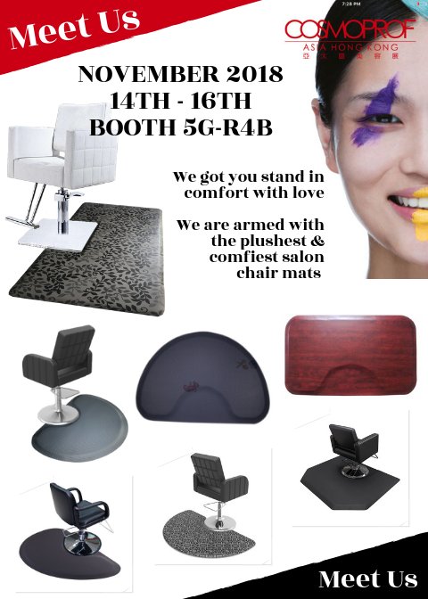 AHomeMats's tweet photo. #cosmoprofasia2018 #comfortmat #antifatiguemat #chairmat #standingmat https://t.co/qNlzlgBI3N