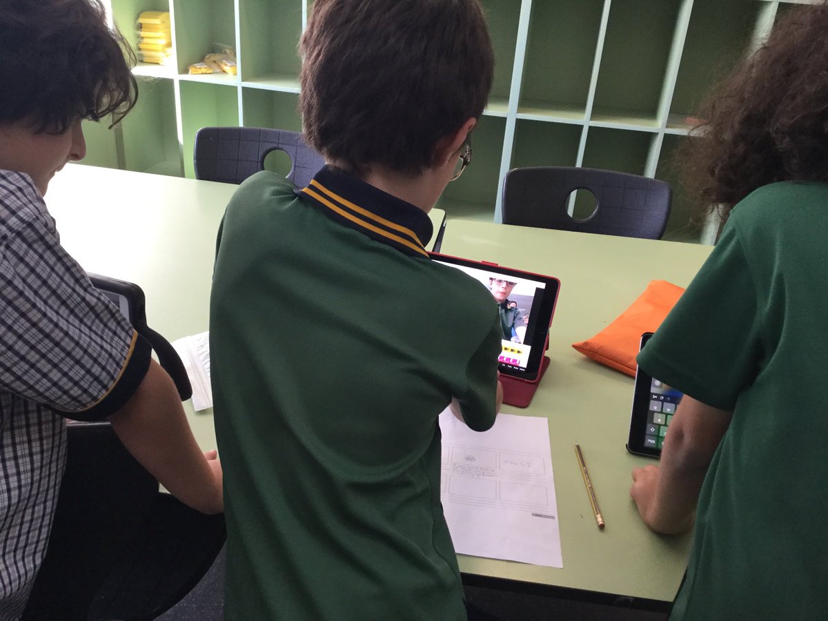 Our Primary Digital Leaders enthusically planning (in their lunch break) their first tutorial on “how to use Do Ink app and the green screen.”  This will be the first in a series of video tutorials aimed at upskilling their peers and teachers. @VISS_UAE