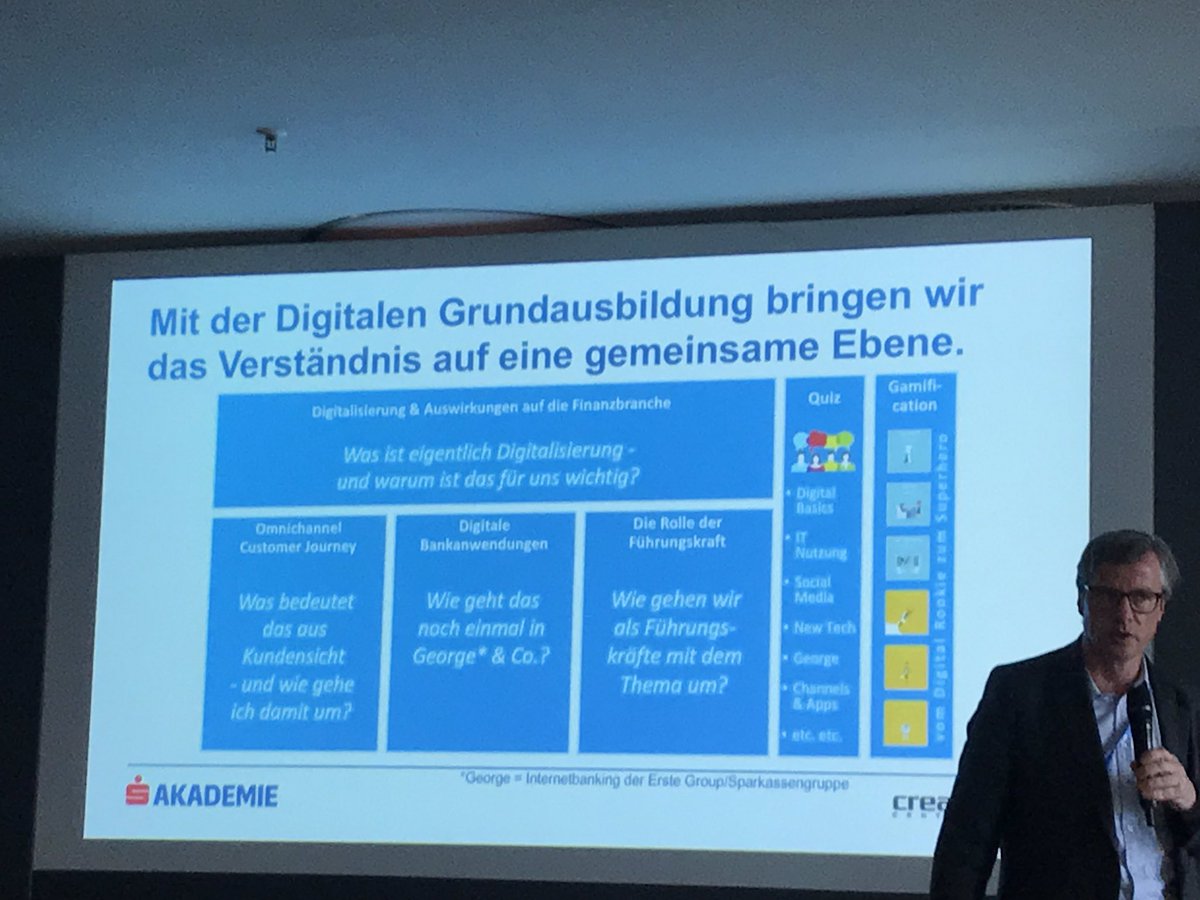 ThomasJenewein's tweet image. Digitale Grundausbildung bei der Sparkassenakademie via @johannescruyff &amp;amp; @create_at  am #elearningsummit